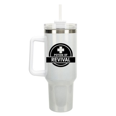 100 North Potion Of Revival Video Gamer Wrap-Around 40 Oz. Stainless Steel Water Bottle Coffee Mug, Spill & Leak Resistant, Travel Tumbler with