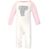 Touched by Nature Baby Girl Organic Cotton Coveralls 2pk, Girl Elephant - image 4 of 4