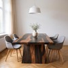HomeRoots 75" Brown Solid Wood Pedestal Base Dining Table - 2 of 4