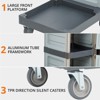 Commercial Cleaning Cart with 2 Cabinet, Traditional Janitorial Housekeeping Cart on Wheels with Cover, Shelves, and Vinyl Bag, for Hotels Apartment - 3 of 4