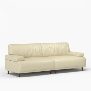 Gaoyangjiaju 86.4 Inch Leather Sofa with Solid Wood Frame - 1 of 4