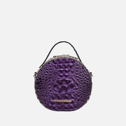 MKF Collection Round Croc-Embossed Crossbody Bag, Ynnari | MKF Collection by Mia K - Purple