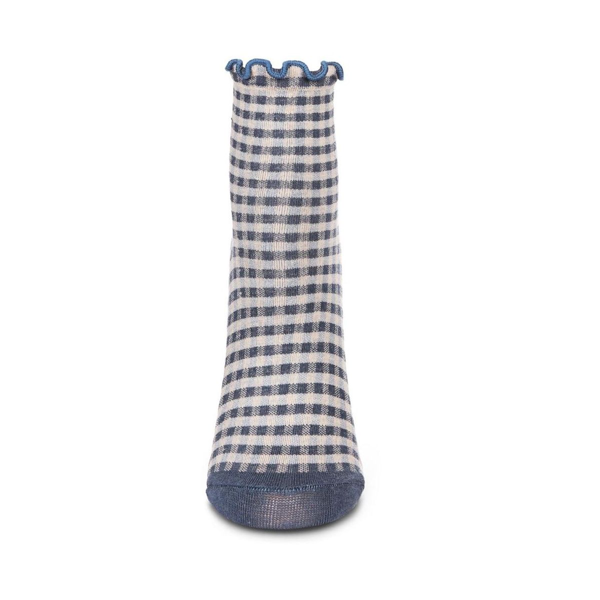 Memoi Women's Gingham Cotton Blend Ruffle Cuff Anklet Socks - thumbnail 7