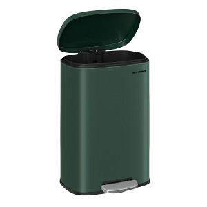 SONGMICS 13 Gallon (50 L) Trash Can, Kitchen Garbage Can, Recycling or Waste Bin, Soft Close, Step-On Pedal, Retro Green - 1 of 4