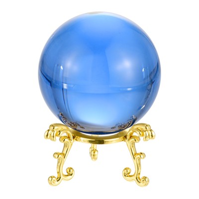 Unique Bargains Home Office Decorative Crystal Ball with Gift Box and Metal Stand