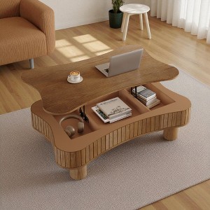 Mshliw 42" Lift Top Coffee Table with Fluted Panels, Hidden Storage, Rounded Corners, for Living Room or Dining Room - 1 of 4