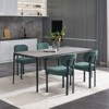 PexFix Modern Dining Room Chairs Set of 2 Mid-Century Upholstered Boucle Kitchen Dining Chairs Accent Side Chairs with Black Metal Legs Antique Green - 2 of 4