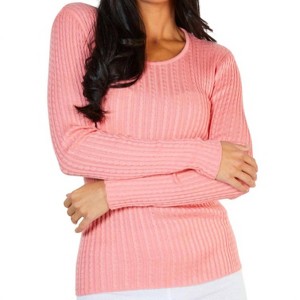 Women's Braided Scoop Neck Sweater - Angel Apparel - 1 of 2
