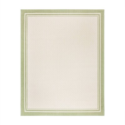 Gertmenian 9'x13' Paseo Soroa Rectangle Woven Indoor/Outdoor Accent Rug Green: Polypropylene, Fade-Resistant, Hose Clean