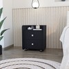 NicBex Nightstand with 2 Drawers,Modern Side Table with Square Handle,Bedside Table for Bedroom,Living Room,Black - 2 of 4