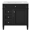TUYOHW Black Bathroom Vanity Cabinet with Ceramic Sink, 2 Drawers and 1 Soft-Close Door - 2 of 4
