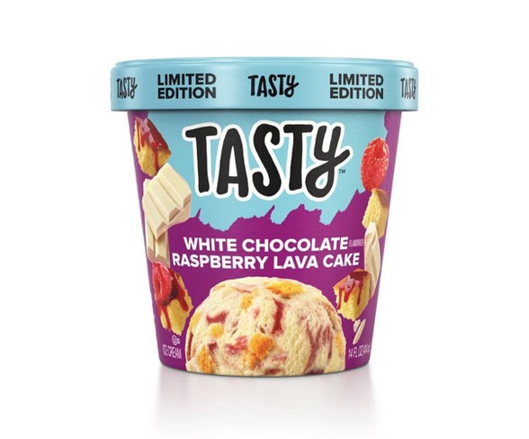Tasty White Chocolate Raspberry Lava Cake Ice Cream - 14 fl oz