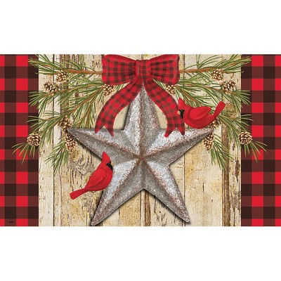 Briarwood Lane Christmas Doormat 30x18 Indoor Outdoor Festive Barnstar Winter For Christmas Doormat