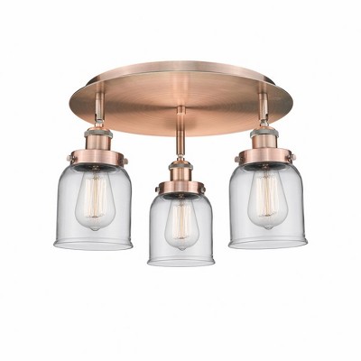 Bell - 3 Light Flush Mount In Art Deco Style-9.25 Inches Tall and 16.75 Inches Wide