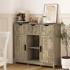 ChicFurnit Utility Storage Cabinets Multi Use Storage Cabinet Floor Cabinet Accent Cabinet for Home Spaces, Gray, 40.7"*14.19"*8.3" - 3 of 4
