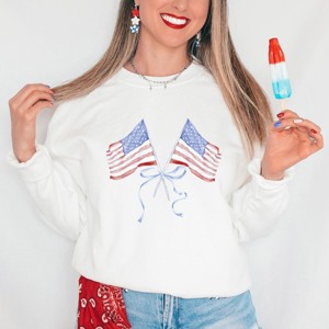 Simply Sage Market Flags Crossed Coquette Sweatshirt - 1 of 4
