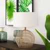 Hudson and Canal 21.5" Tall Rattan Table Lamp with Fabric Shade: Coastal-Inspired, UL Listed - 3 of 4