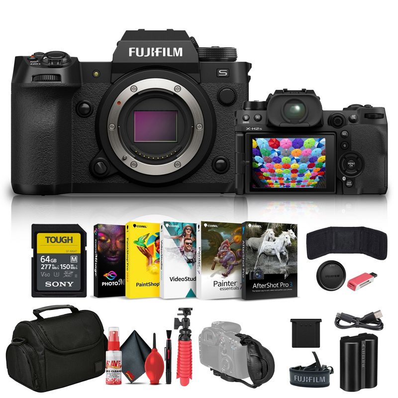 Fujifilm - X-H2S Mirrorless Camera (16756924) + 64GB Memory Card + Bag + More, 1 of 5
