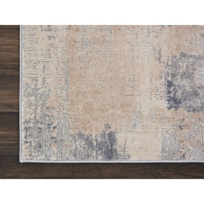 Handmade Beige/Grey Abstract Cotton Runner Rug