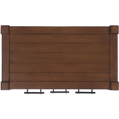 Brown Wood and Metal Console Table with Storage