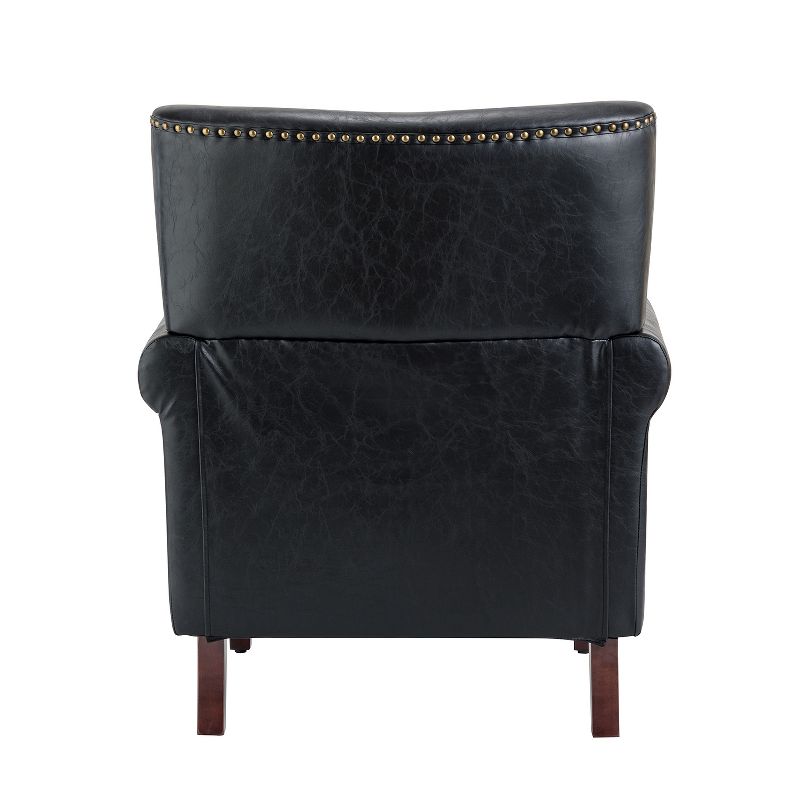 Enzo Comfy Traditional Vegan Leather Armchair with Rolled Arms | KARAT HOME, 5 of 11