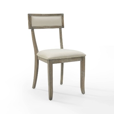 Alessia Rustic Graywash Upholstered Linen Arm Chair