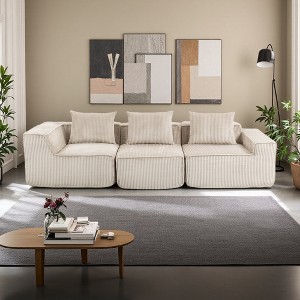 Multi-Person Modular Corduroy Sofa with No Assembly & Corner Design - 1 of 4