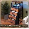 GALAXHERO Dresser with 4 Drawers Tall Nightstand and End Table with Charging Station LED Light, Fabric Bins, Wood Shelf, USB Ports and Outlets - 4 of 4