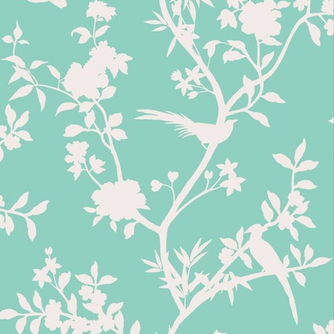 Tempaper Garden Affair Calypso Self Adhesive Removable Wallpaper Teal White Target