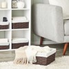 Juvale 5 Pack Wicker Nesting Baskets with Cloth Lining for Storage, Pantry Shelves, Closet (Brown, 3 Sizes) - 3 of 4