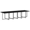 vidaXL Patio Dining Set with Cushions Table and Chair Furniture Poly Rattan - Black and Cream Glass 12 - 4 of 4