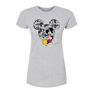 Women's - Disney - Mickey Ear Pattern Fitted Graphic T-Shirt - 1 of 2