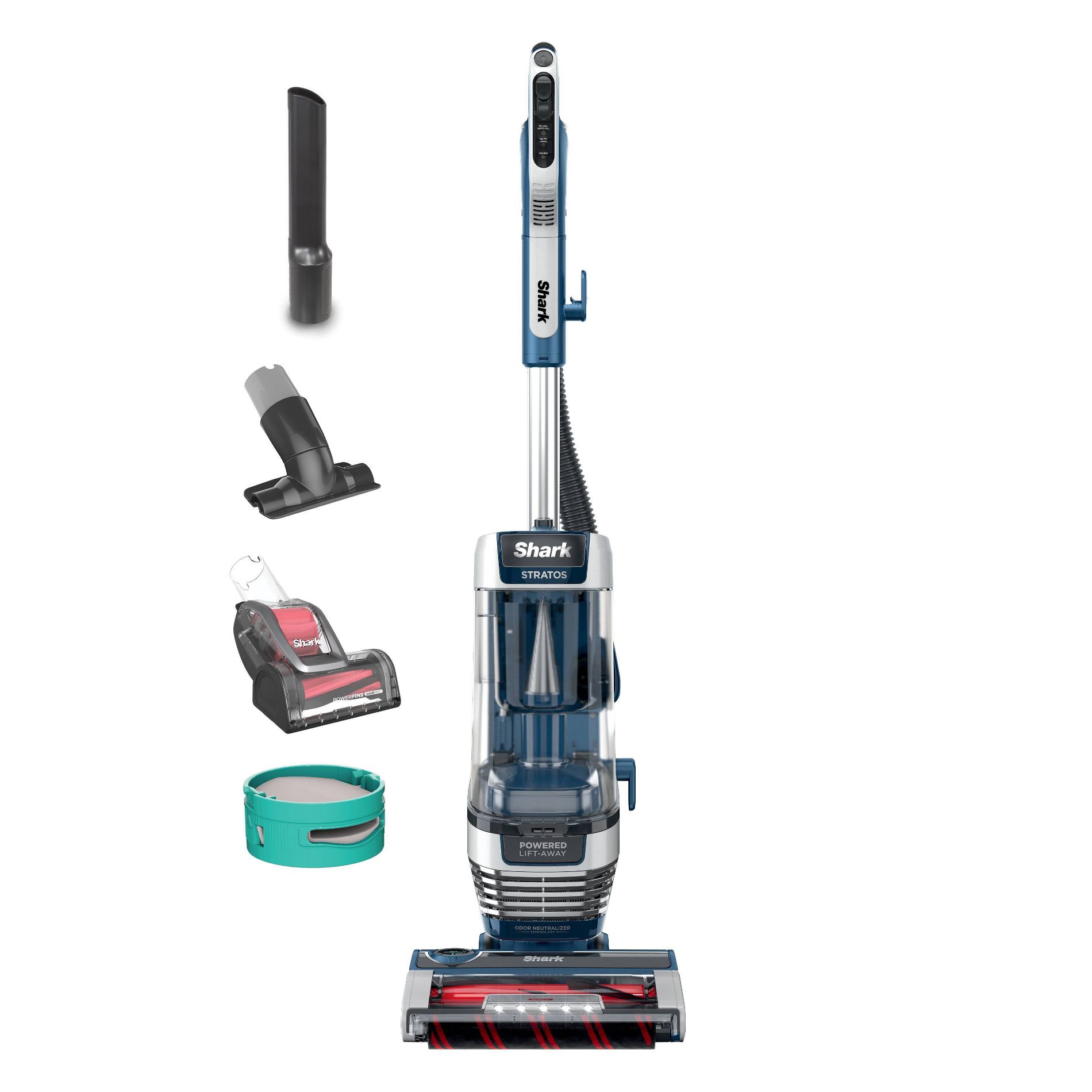 Shark Stratos DuoClean Upright Vacuum AZ3002 10" Cleaning Path Navy