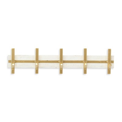 Cheung's Orionis 5 Hook Modern Coat Rack Gold White