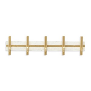 Cheung's Orionis 5 Hook Modern Coat Rack Gold White - 1 of 4