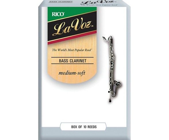 La Voz Bb Bass Clarinet Reeds Medium Soft Box of 10
