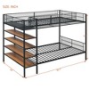 NicBex Twin Over Full Bunk Bed with Guardrail and Built-in Side Shelf,Metal Twin Loft Bed with Ladder and 5-Tier Shelves,Bunk Beds for Bedroom - 3 of 4