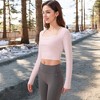 Anna-Kaci Active Women's Long Sleeve Square Neck Cropped Activewear Top with Fitted Design - Small, Black - 3 of 4