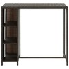 vidaXL Bar Table with Storage Rack Brown 47.2 inches x23.6 inches x43.3 inches  Poly Rattan - 2 of 4