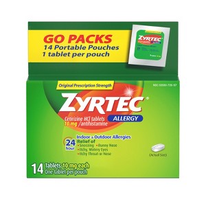 Zyrtec 24 Hour Allergy Relief Tablets - Cetirizine HCl - 14ct - 1 of 4