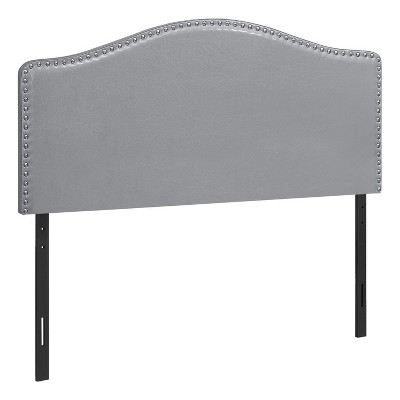 Monarch Specialties Bed Headboard Only Full Size Bedroom Upholstered Pu Leather Look Grey Transitional