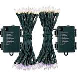 Joiedomi 2 Sets of 17.3 FT Battery Powered Orange & Purple Wire String Lights