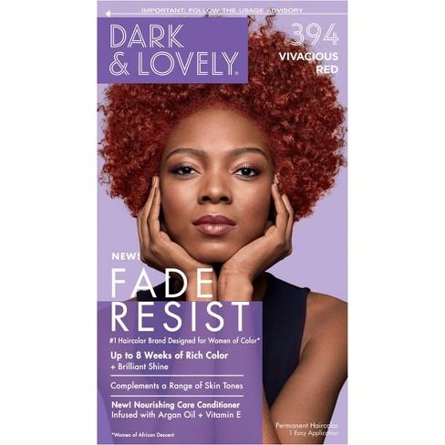 Dark And Lovely Fade Resist Permanent Hair Color - 394 Vivacious Red :  Target