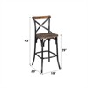 RISOKEYS Bar Chairs with Antique Black & Oak Finish - Industrial Style 29" Seat Height Bar Chairs for Modern Dining and Home Decor - 3 of 4