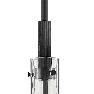 Ziggy Sleek Black Steel Pendant with Clear Glass Shade