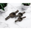 HomeRoots Set of Three 3" Brown Metal Tabletop Sculpture - 2 of 4