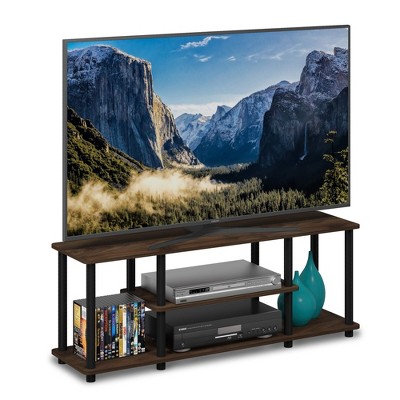 Columbia Walnut and Black 3-Tier Corner TV Stand for 50" TVs