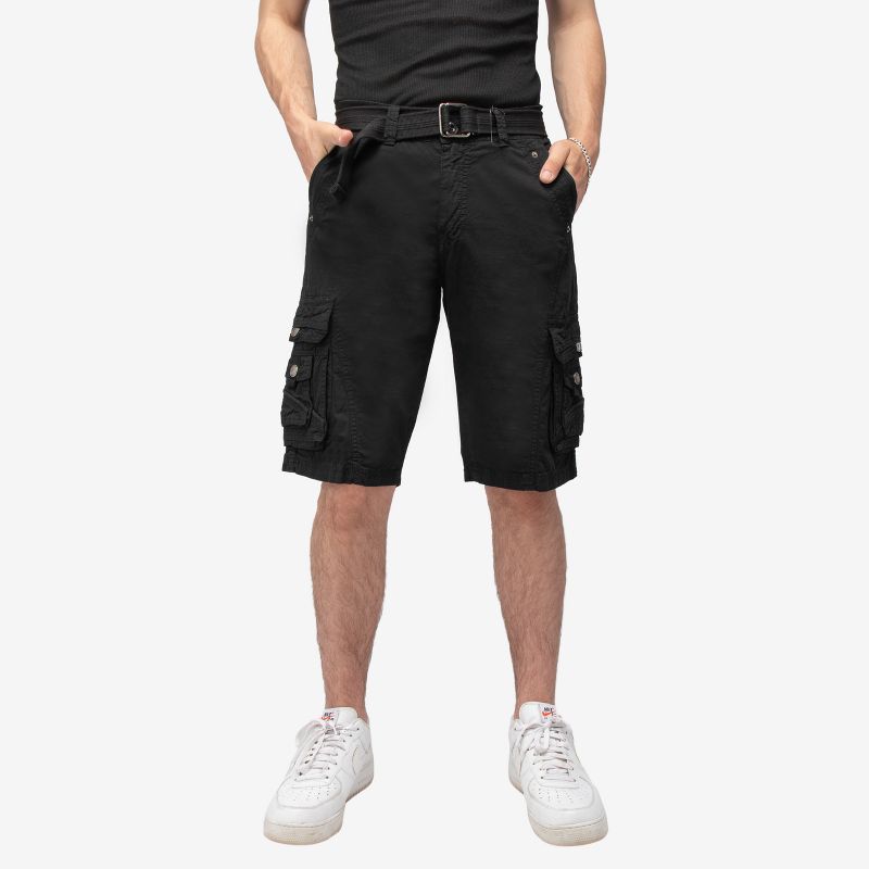 X RAY Men's Belted 12.5" Inseam Knee Length Cargo Shorts, 1 of 6