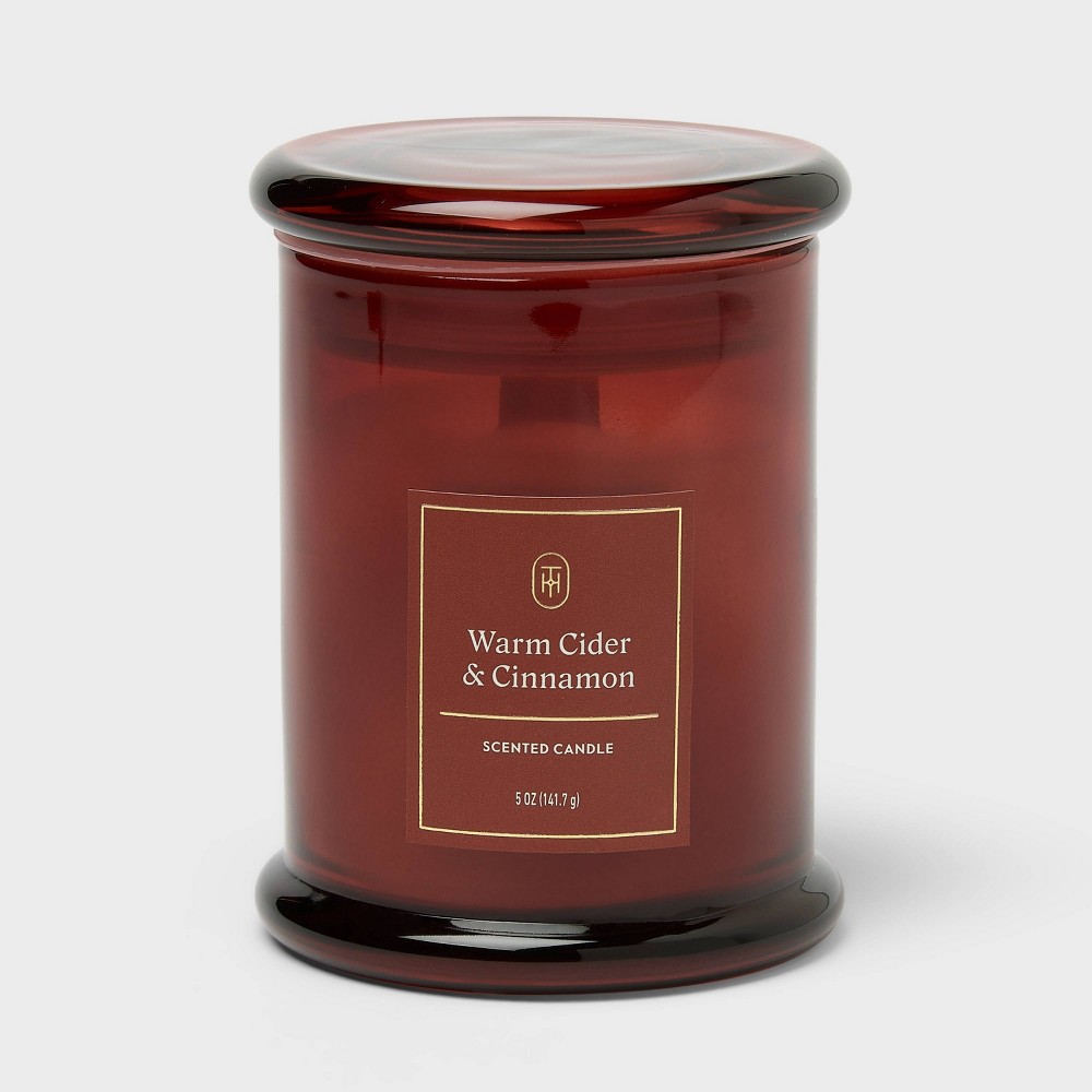 Wooden Wick Mini Glass Warm Cider and Cinnamon Fall Candle - Threshold™