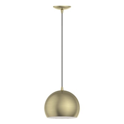 Livex Lighting Piedmont 1 - Light Pendant in  Antique Brass